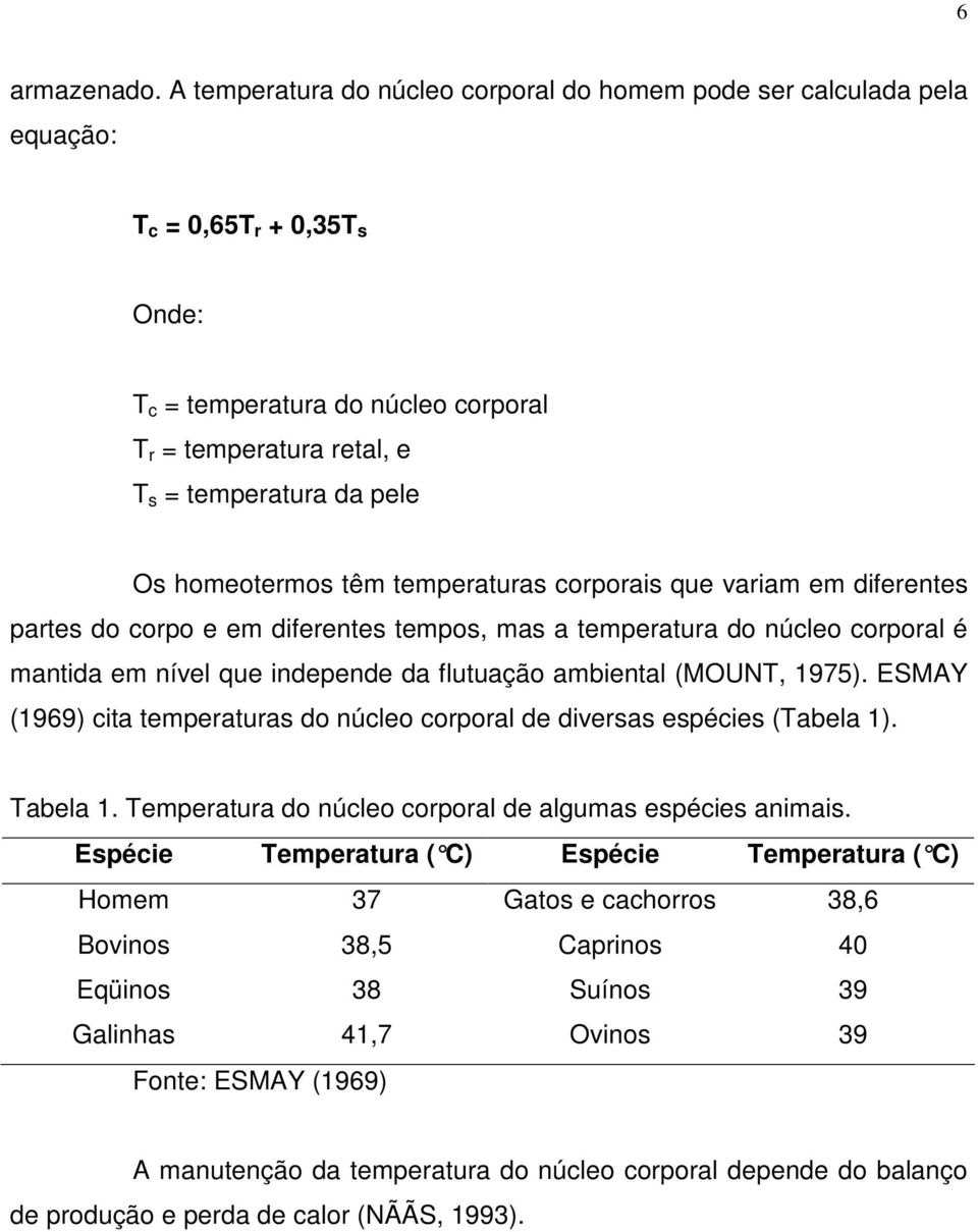 homeotermos têm temperaturas corporais que variam em diferentes partes do corpo e em diferentes tempos, mas a temperatura do núcleo corporal é mantida em nível que independe da flutuação ambiental