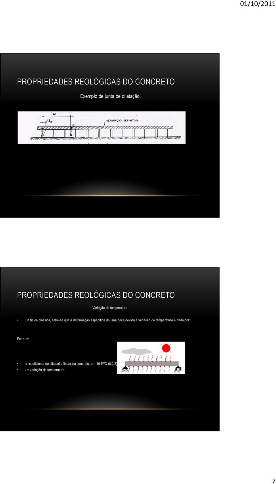 variação de temperatura é dada por: Ect = αt α=coeficiente de