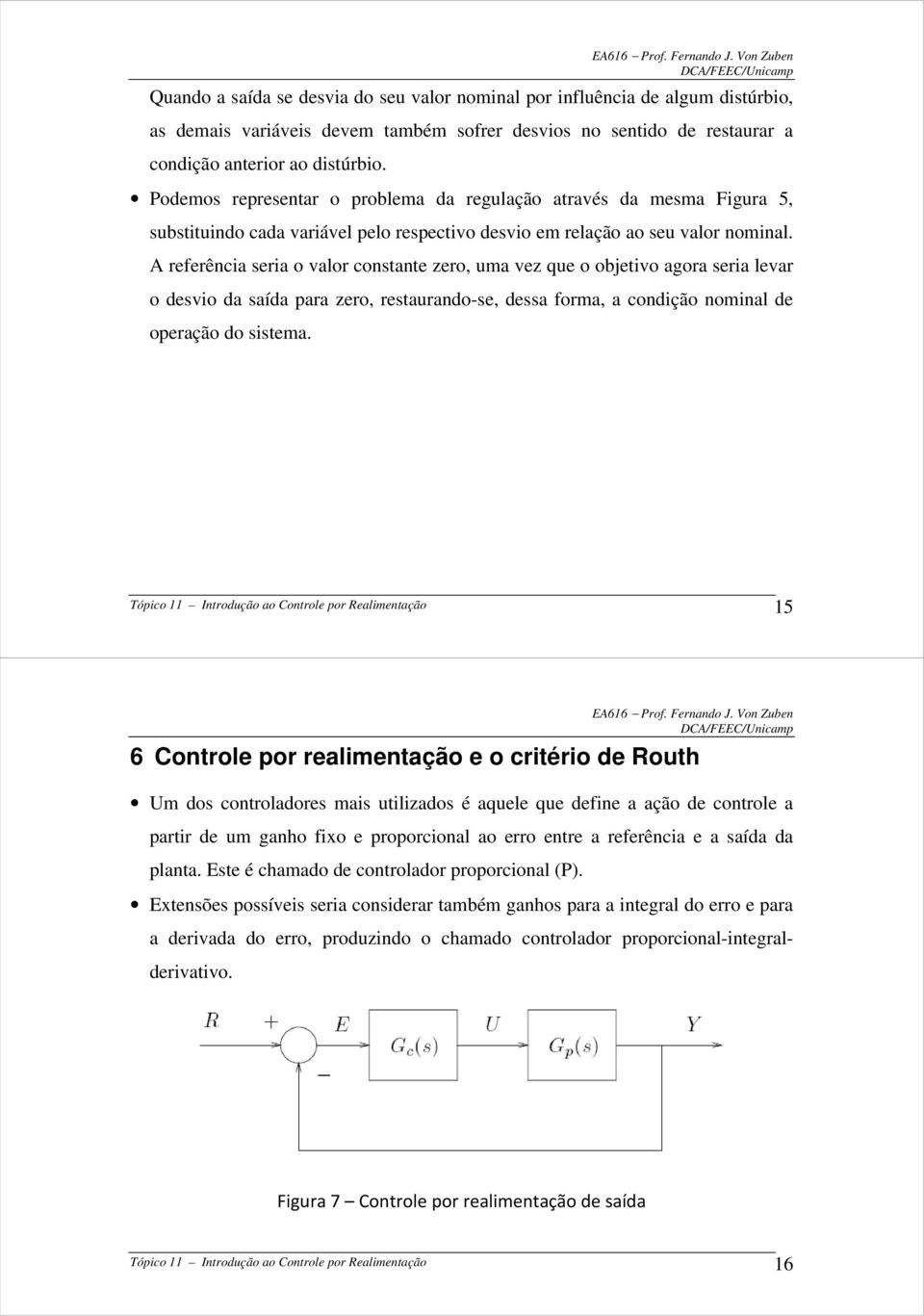 A referêci eri o vlor cotte zero, um vez que o objetivo gor eri levr o devio d íd pr zero, returdo-e, de form, codição omil de operção do item. Tópico Itrodução o Cotrole por Relimetção 5 EA66 Prof.