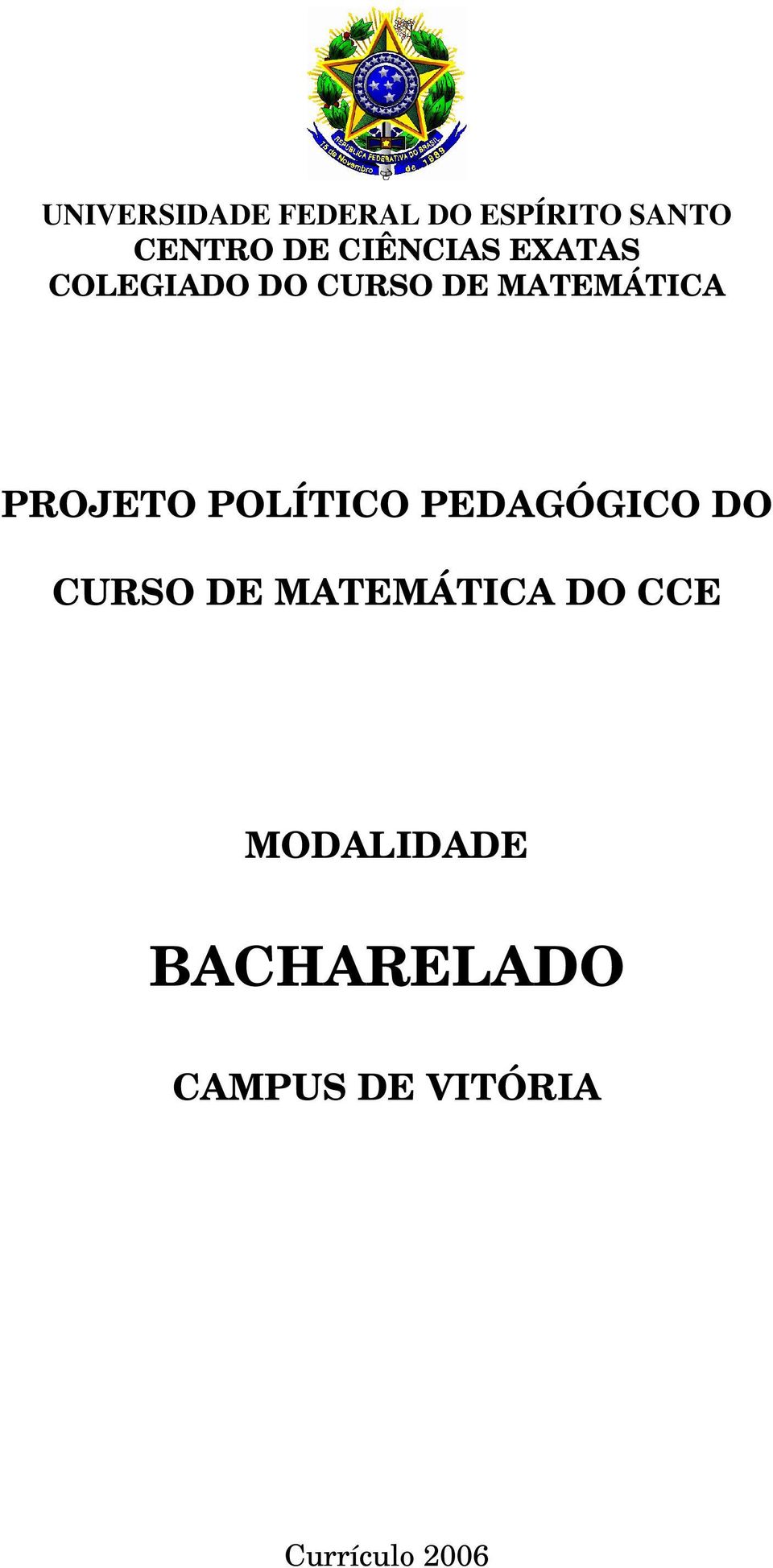 PROJETO POLÍTICO PEDAGÓGICO DO CURSO DE MATEMÁTICA