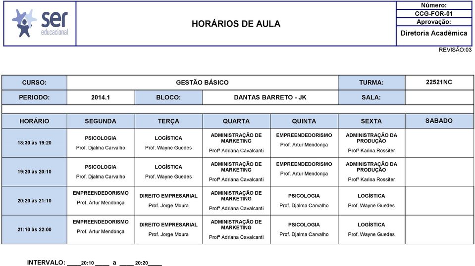 ADMINISTRAÇÃO DA Profª Karina Rossiter Artur Mendonça DIREITO Jorge Moura Profª Adriana