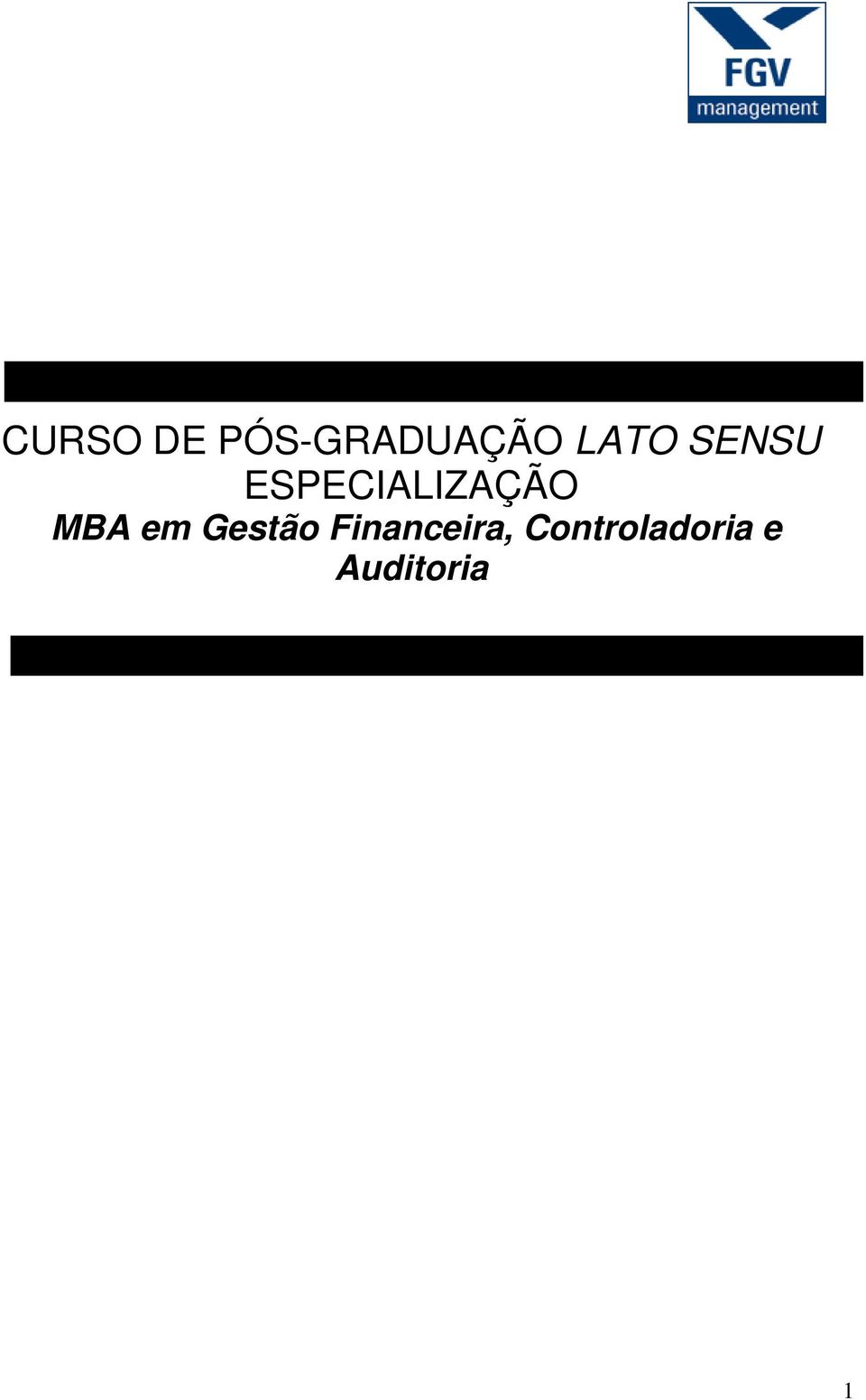 MBA em Gestão Financeira,