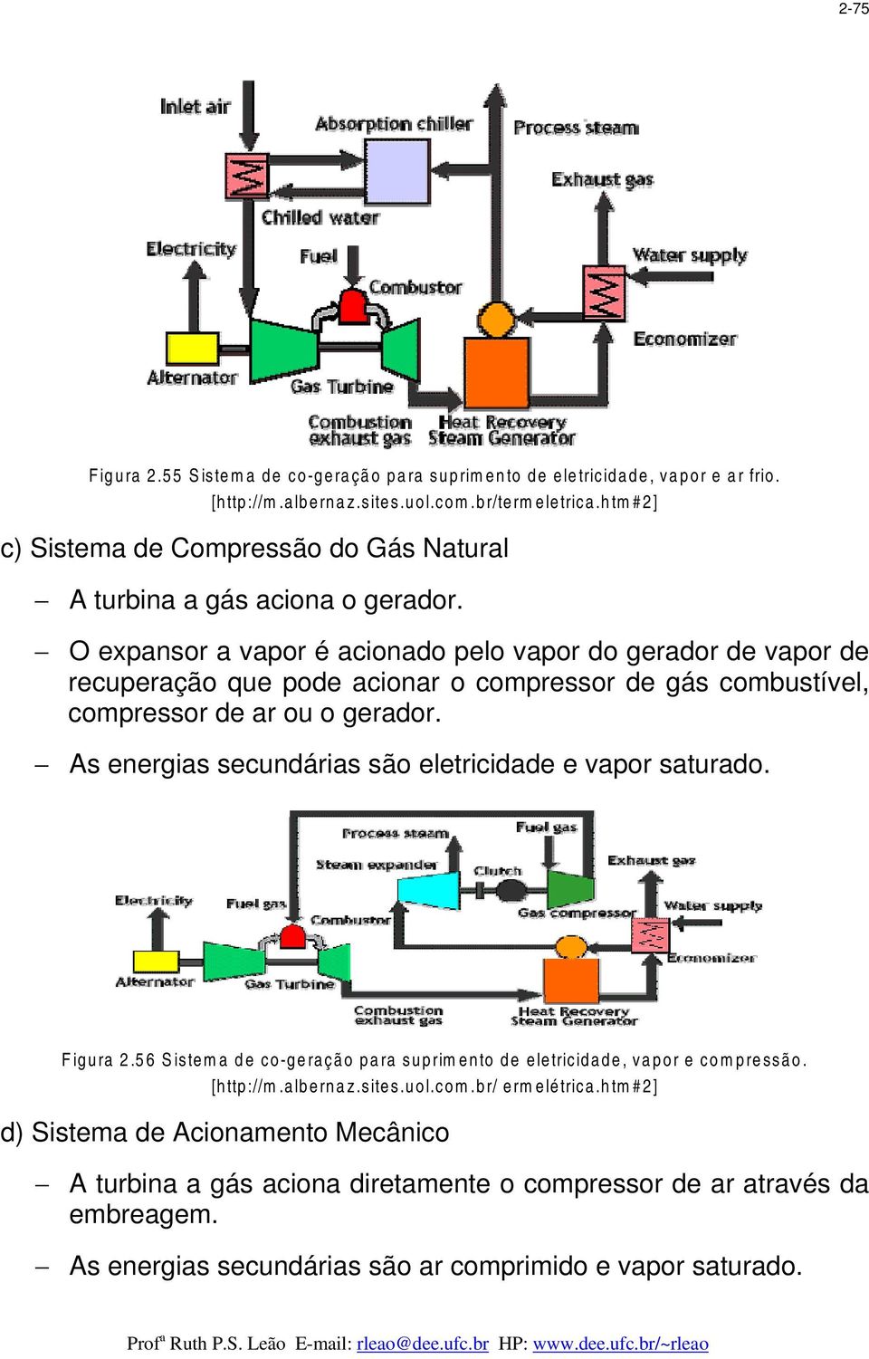 O expansor a vapor é acionado pelo vapor do gerador de vapor de recuperação que pode acionar o compressor de gás combustível, compressor de ar ou o gerador.