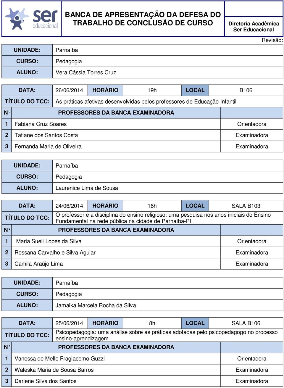 iniciais do Ensino Fundamental na rede pública na cidade de -PI 1 Maria Sueli Lopes da Silva Orientadora 2 Rossana Carvalho e Silva Aguiar Examinadora 3 Camila Araújo Lima Examinadora Jamaika Marcela