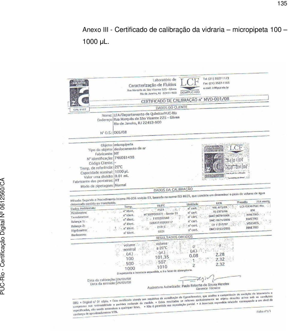 calibração da