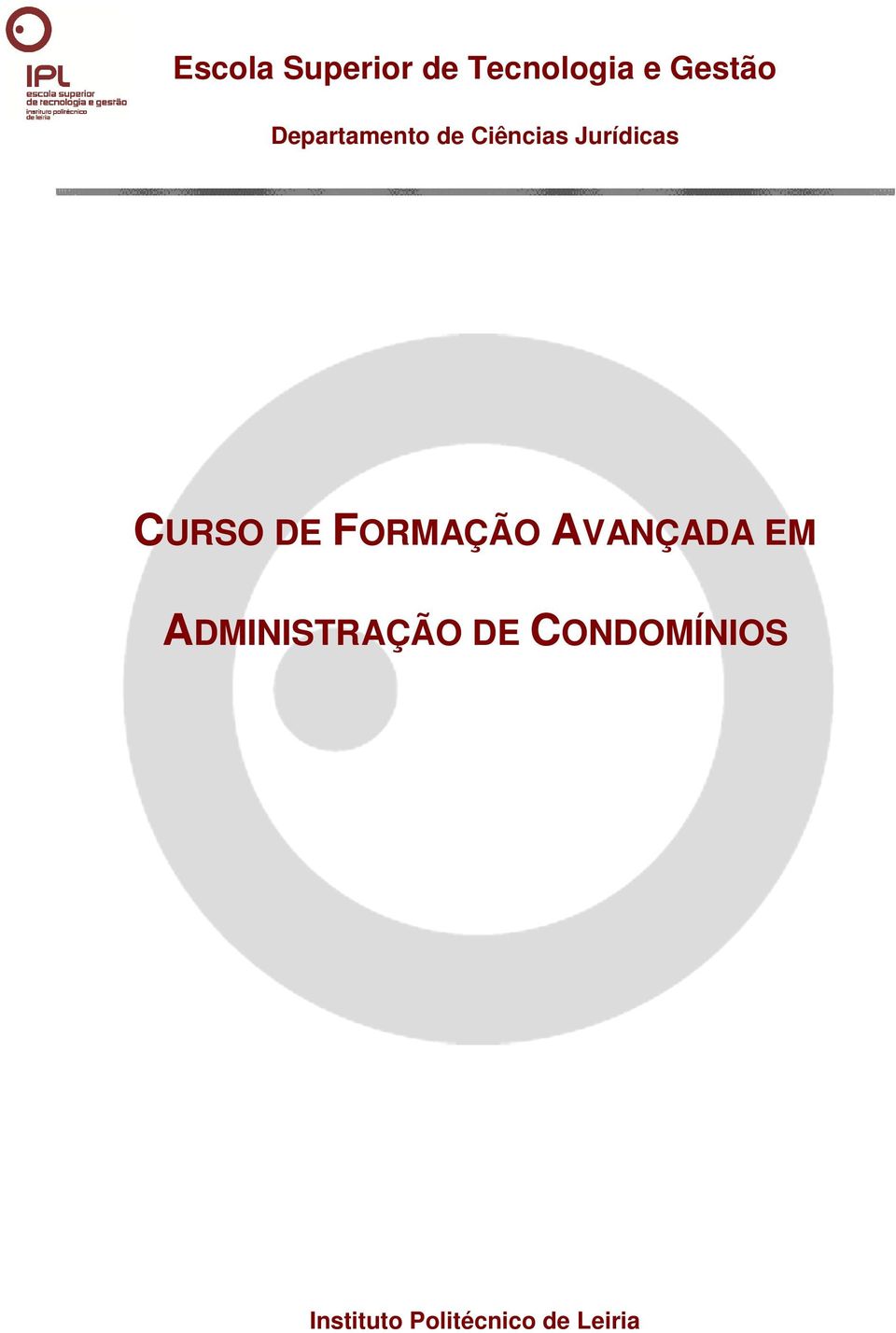 DE FORMAÇÃO AVANÇADA EM ADMINISTRAÇÃO DE