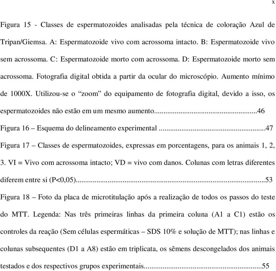 Utilizou-se o zoom do equipamento de fotografia digital, devido a isso, os espermatozoides não estão em um mesmo aumento...46 Figura 16 Esquema do delineamento experimental.