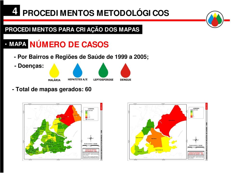 - Por Bairros e Regiões de Saúde de 1999 a