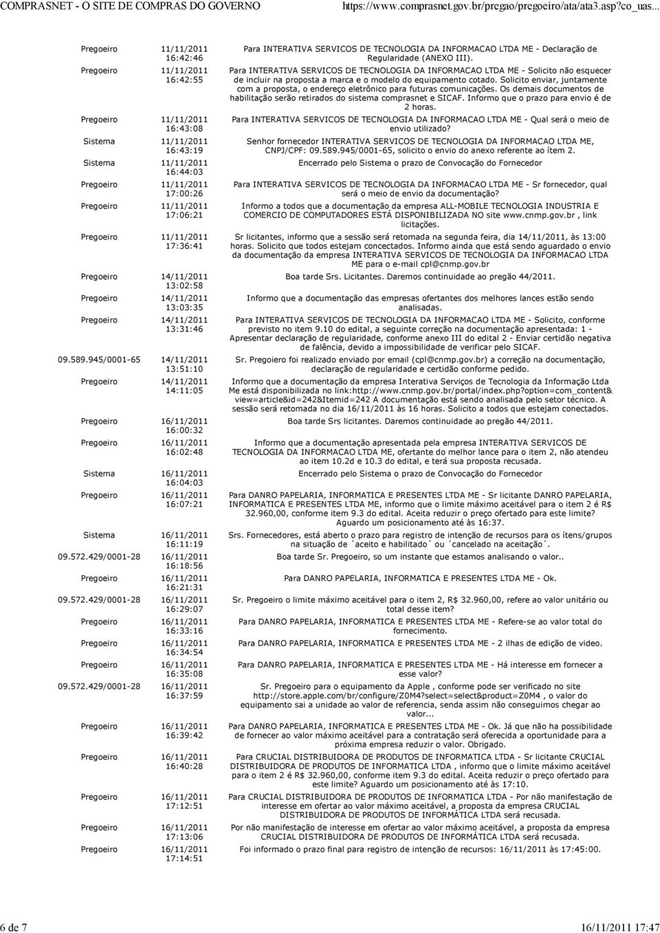 572.429/0001-28 16:37:59 16:39:42 16:40:28 17:12:51 17:13:06 17:14:51 Para INTERATIVA SERVICOS DE TECNOLOGIA DA INFORMACAO - Declaração de Regularidade (ANEXO III).