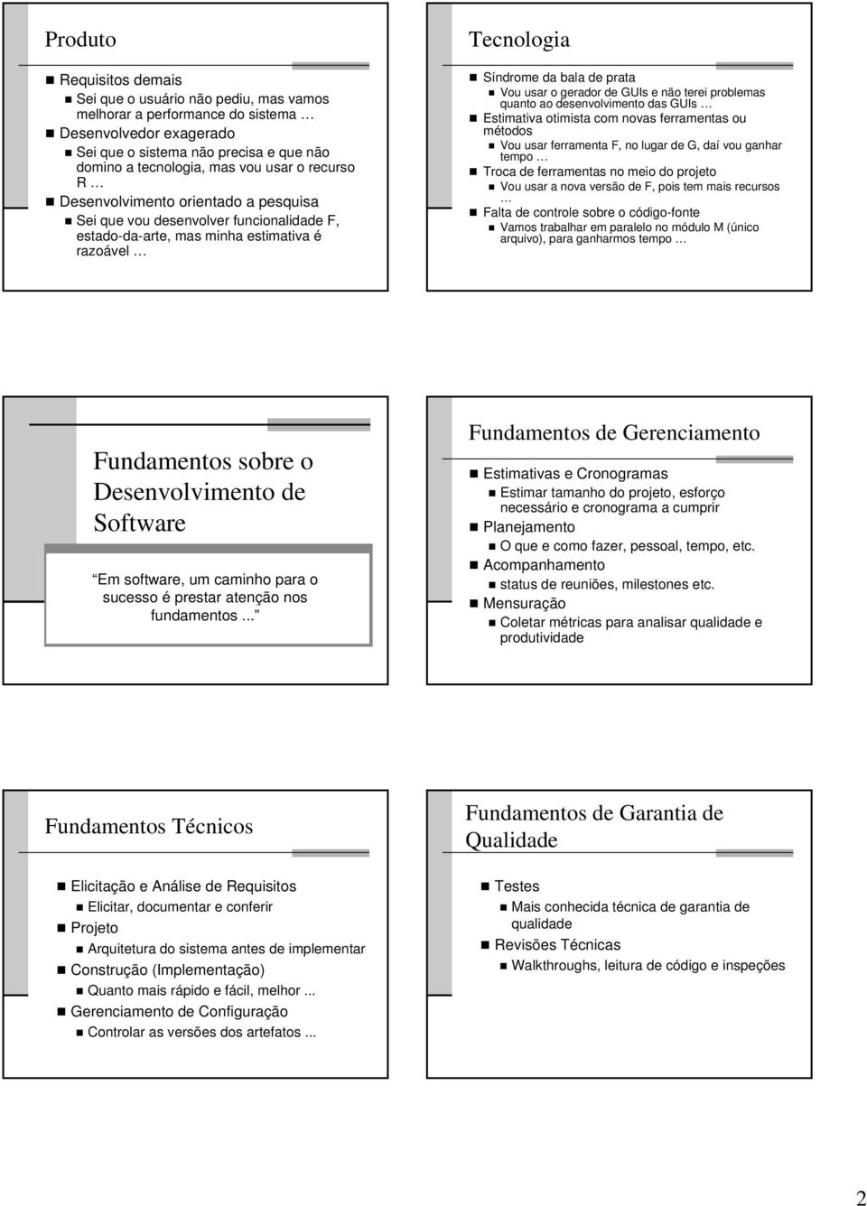 GUIs e não terei problemas quanto ao desenvolvimento das GUIs Estimativa otimista com novas ferramentas ou métodos Vou usar ferramenta F, no lugar de G, daí vou ganhar tempo Troca de ferramentas no