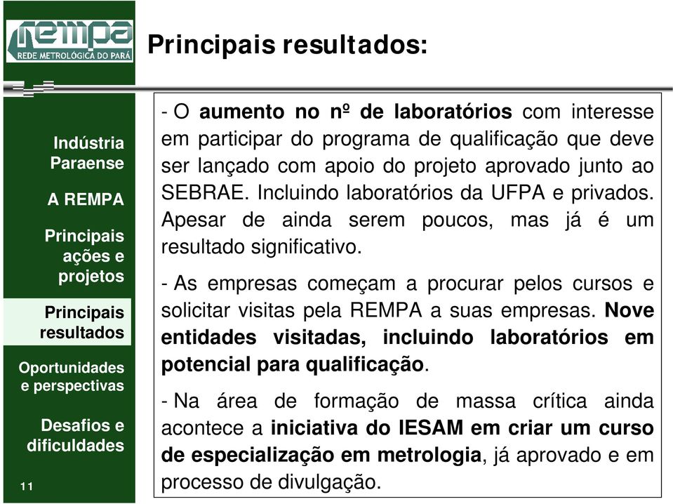 - As empresas começam a procurar pelos cursos e solicitar visitas pela REMPA a suas empresas.