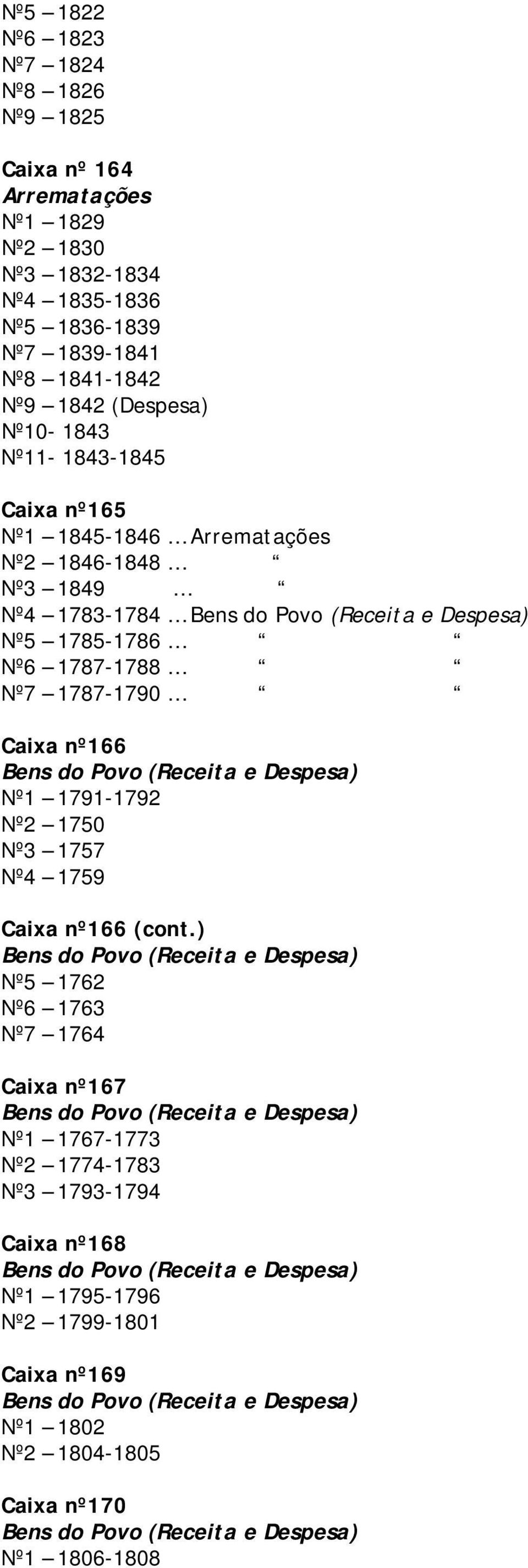 1791-1792 Nº2 1750 Nº3 1757 Nº4 1759 Caixa nº166 (cont.