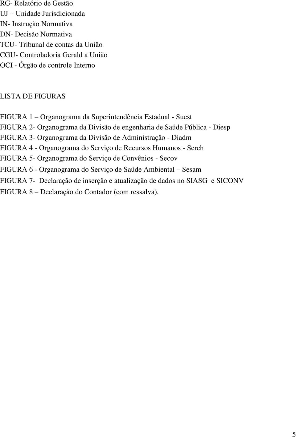 3- Organograma da Divisão de Administração - Diadm FIGURA 4 - Organograma do Serviço de Recursos Humanos - Sereh FIGURA 5- Organograma do Serviço de Convênios - Secov FIGURA