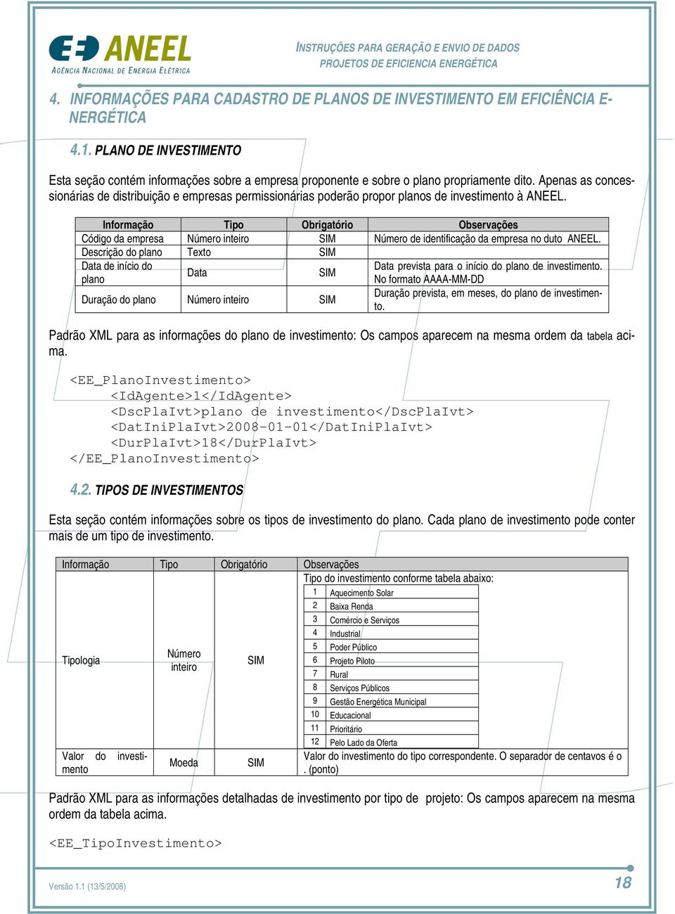 Informação Tipo Obrigatório Observações Código da empresa Número inteiro Número de identificação da empresa no duto ANEEL.