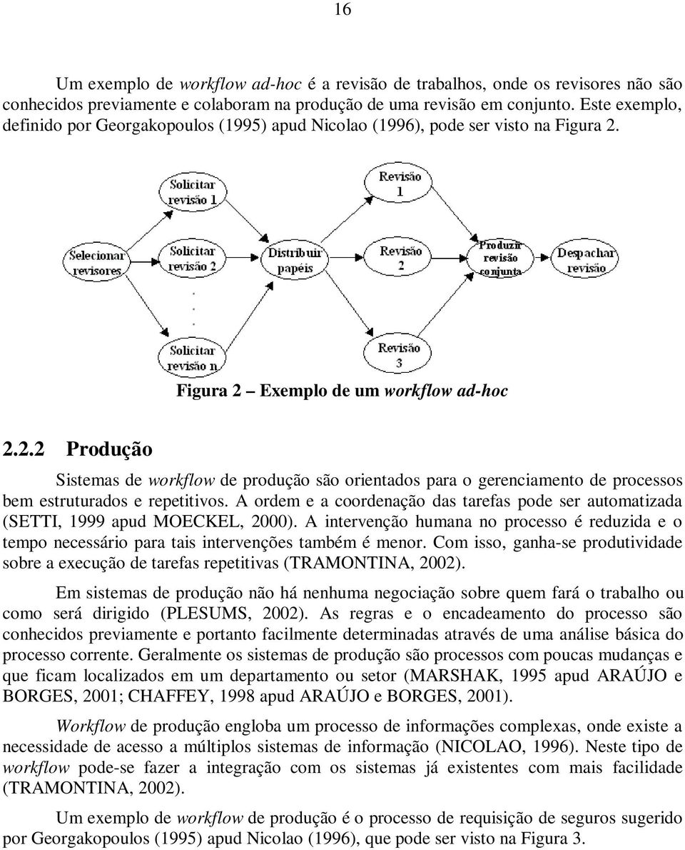 Figura 2 Exemplo de um workflow ad-hoc 2.2.2 Produção Sistemas de workflow de produção são orientados para o gerenciamento de processos bem estruturados e repetitivos.