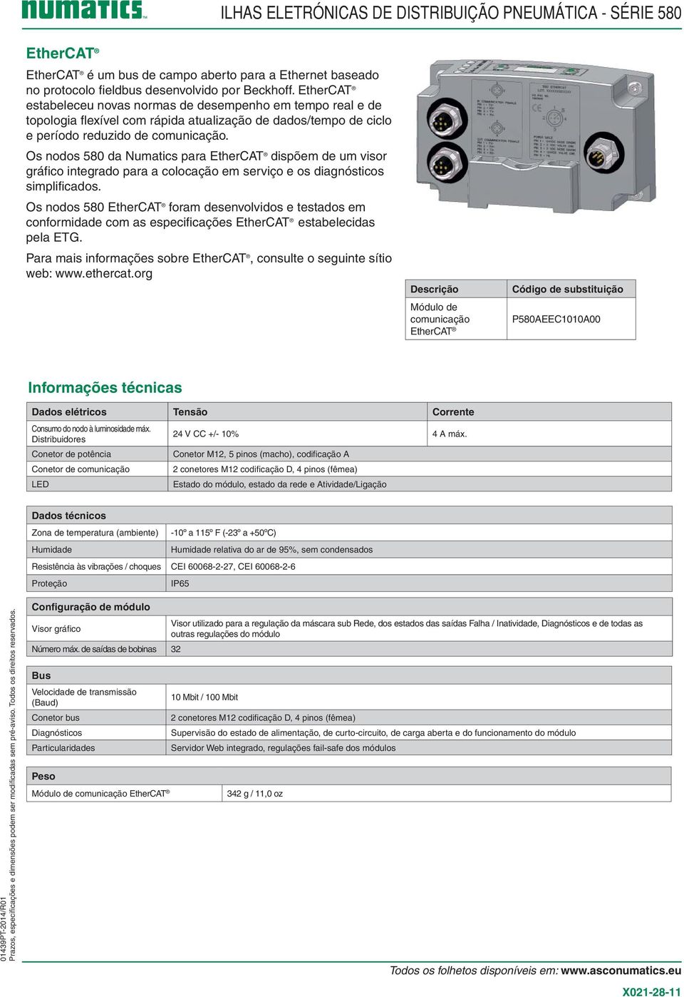 Os nodos 580 da Numatics para EtherCAT dispõem de um visor gráfico integrado para a colocação em serviço e os diagnósticos simplificados.