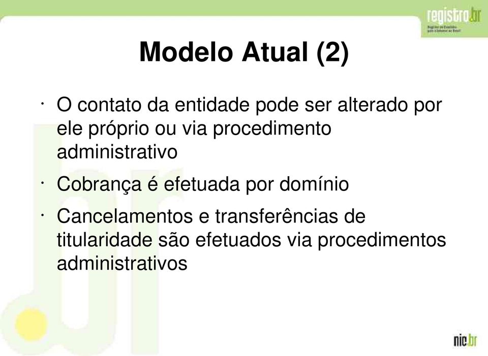 Cobrança é efetuada por domínio Cancelamentos e