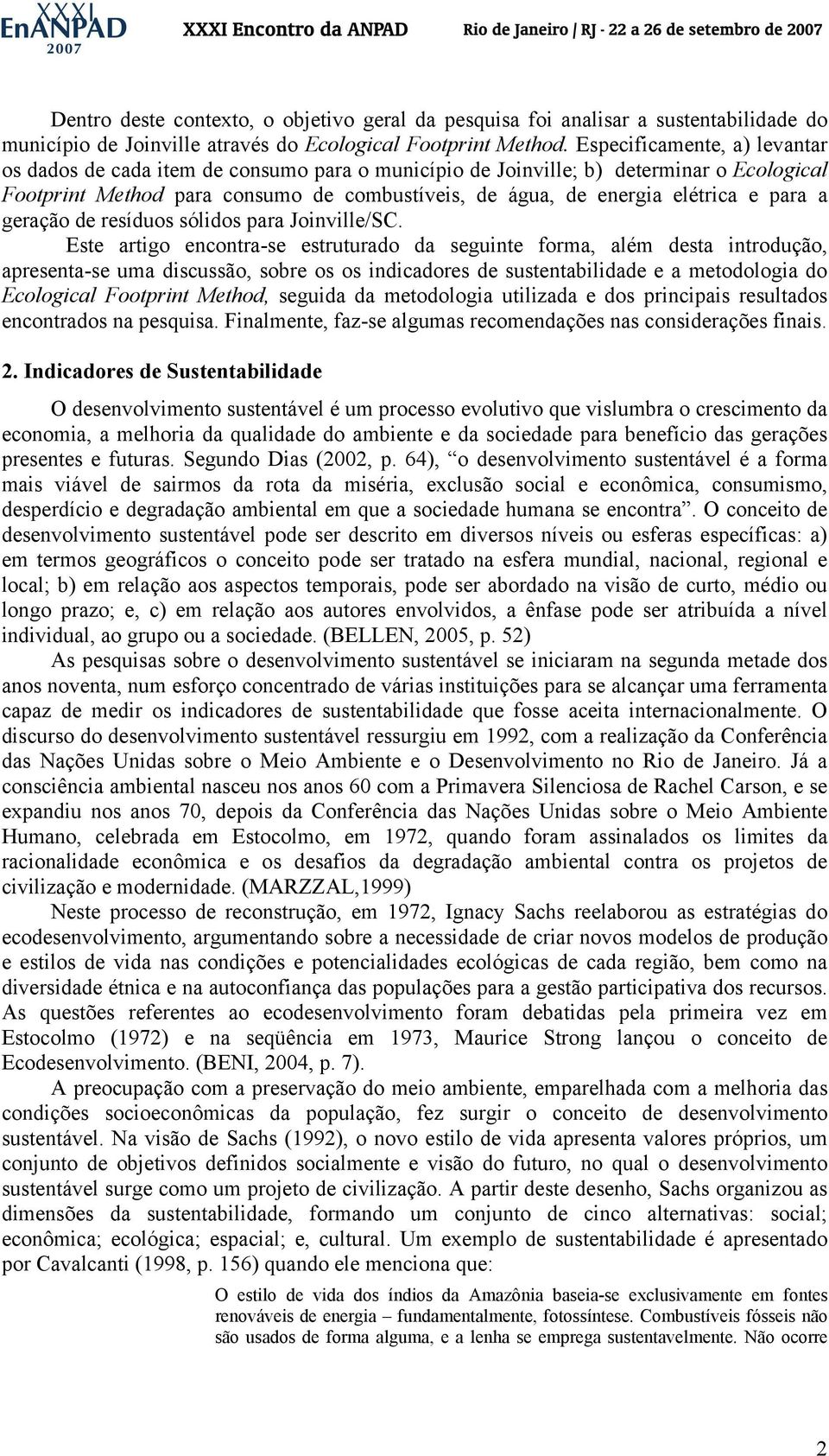 para a geração de resíduos sólidos para Joinville/SC.