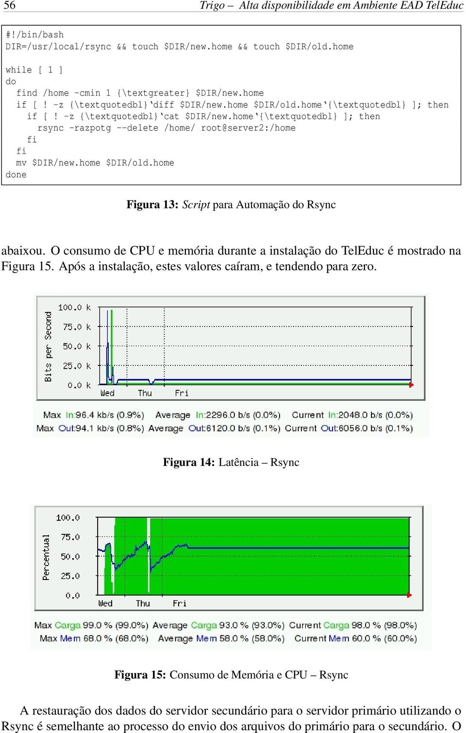 home {\textquotedbl} ]; then rsync -razpotg --delete /home/ root@server2:/home fi fi mv $DIR/new.home $DIR/old.home done Figura 13: Script para Automação do Rsync abaixou.