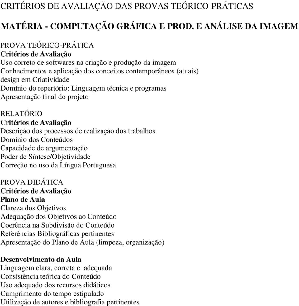 Conhecimentos e aplicação dos conceitos contemporâneos (atuais) design em