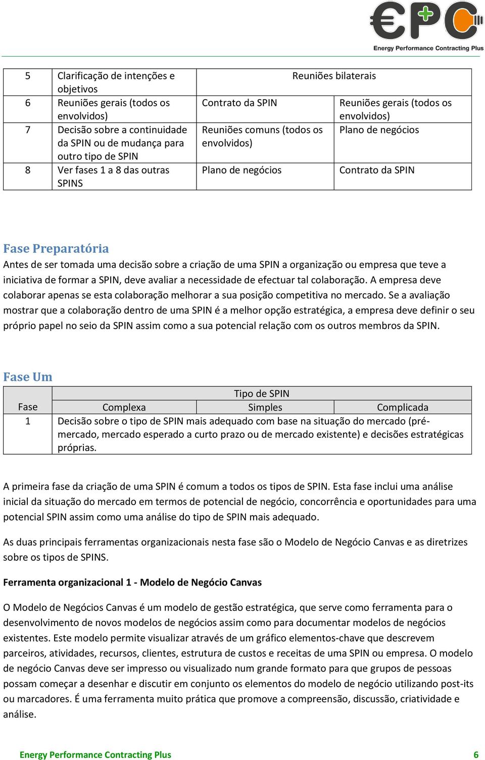 uma decisão sobre a criação de uma SPIN a organização ou empresa que teve a iniciativa de formar a SPIN, deve avaliar a necessidade de efectuar tal colaboração.