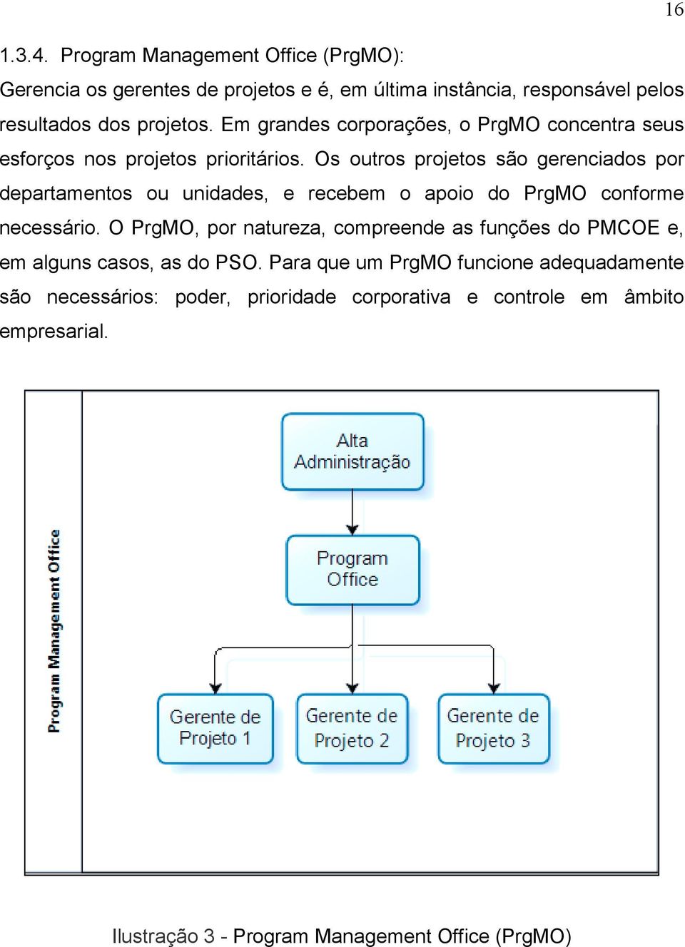 Os outros projetos são gerenciados por departamentos ou unidades, e recebem o apoio do PrgMO conforme necessário.