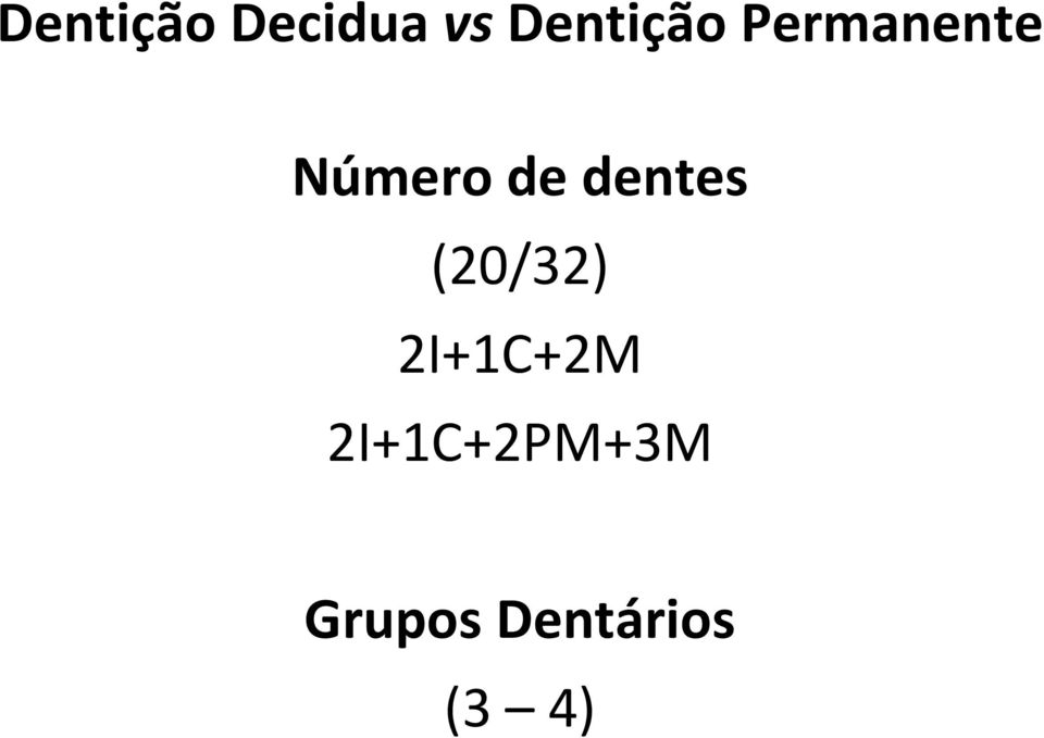 de dentes (20/32) 2I+1C+2M