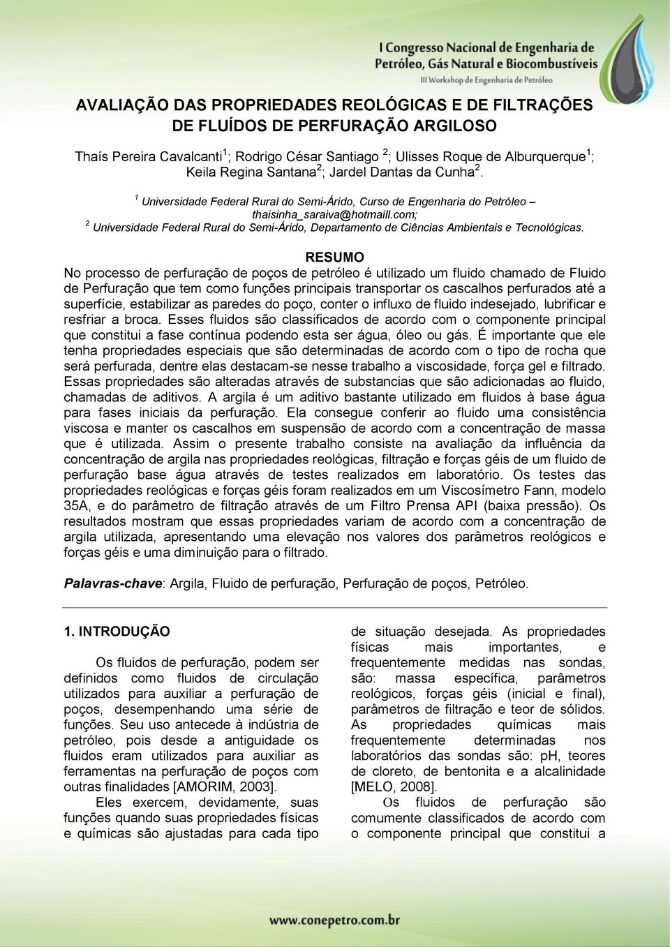 com; 2 Universidade Federal Rural do Semi-Árido, Departamento de Ciências Ambientais e Tecnológicas.