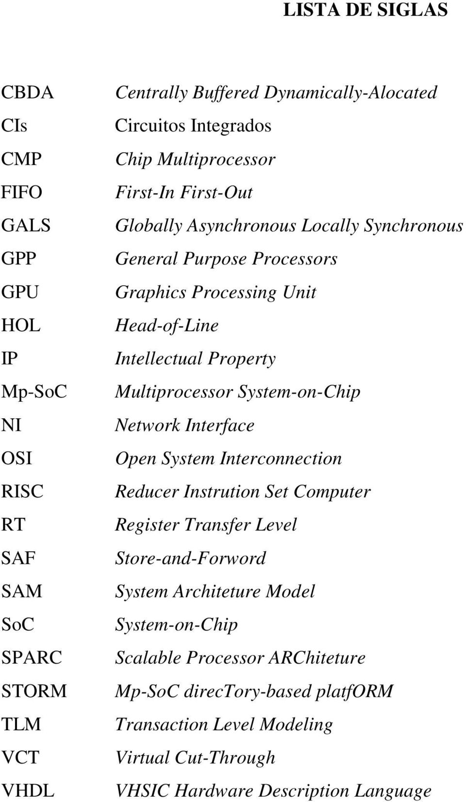 Property Multiprocessor System-on-Chip Network Interface Open System Interconnection Reducer Instrution Set Computer Register Transfer Level Store-and-Forword System