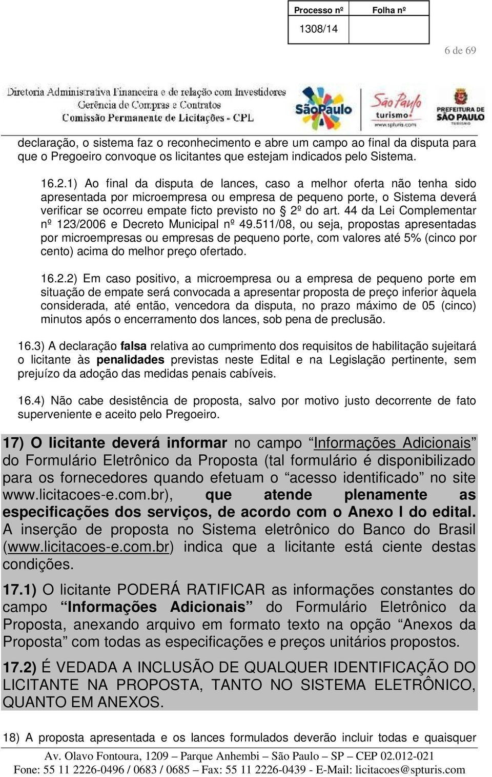 art. 44 da Lei Complementar nº 123/2006 e Decreto Municipal nº 49.