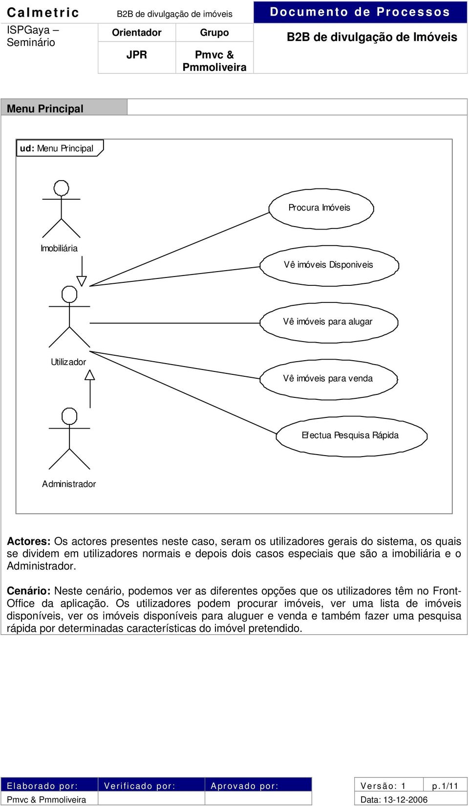 Cenário: Neste cenário, podemos ver as diferentes opções que os utilizadores têm no Front- Office da aplicação.