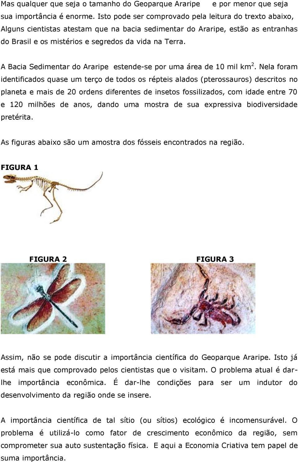 A Bacia Sedimentar do Araripe estende-se por uma área de 10 mil km 2.