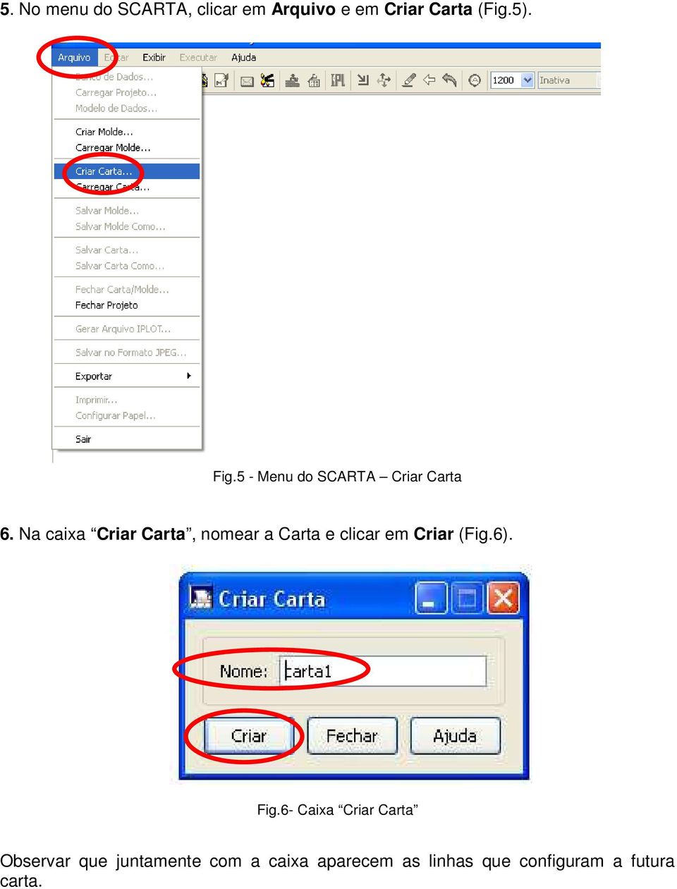 Na caixa Criar Carta, nomear a Carta e clicar em Criar (Fig.6). Fig.