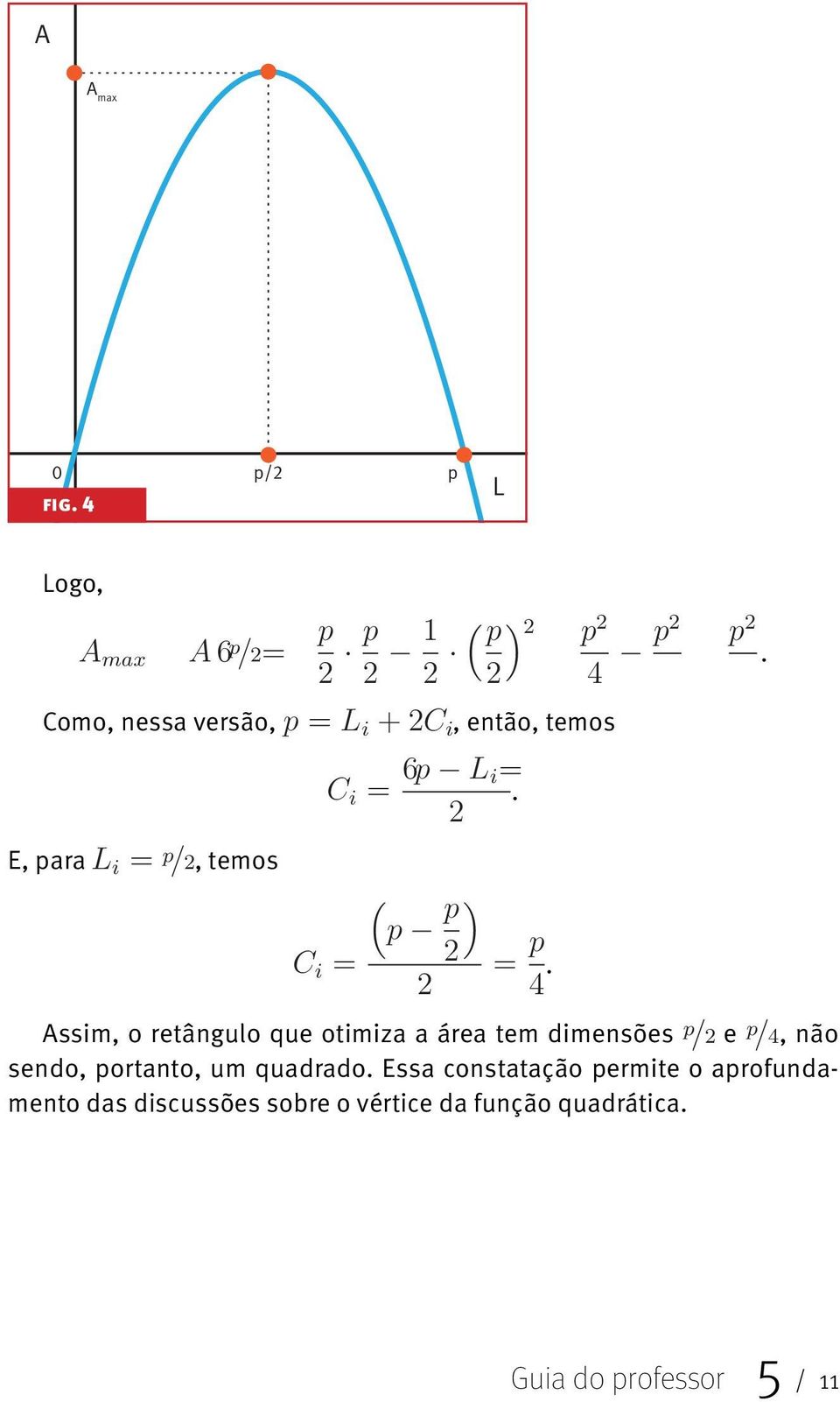 . Assim, o retângulo que otimiza a área tem dimensões e, não