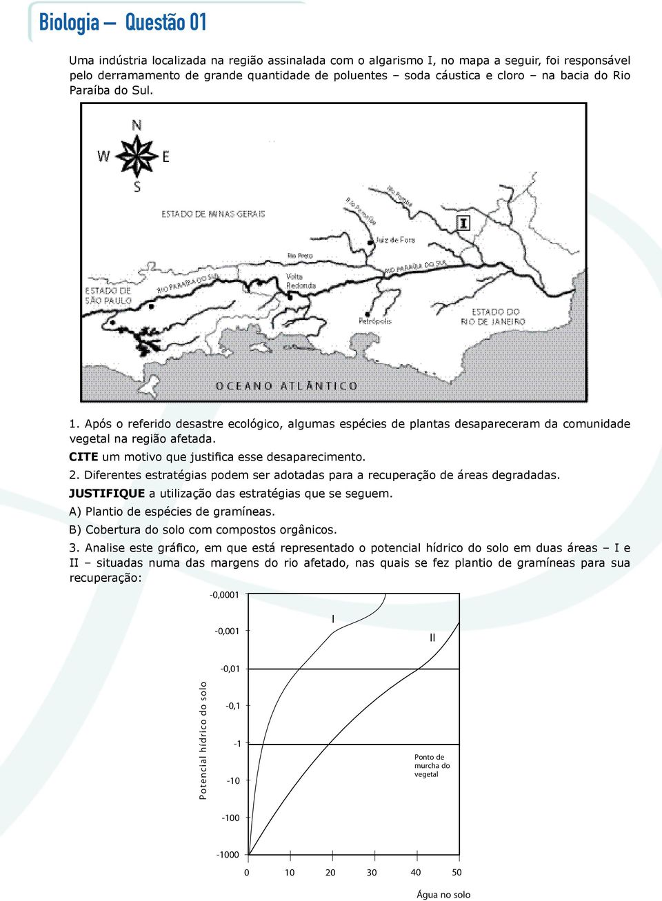 CITE um motivo que justifica esse desaparecimento. 2. Diferentes estratégias podem ser adotadas para a recuperação de áreas degradadas. JUSTIFIQUE a utilização das estratégias que se seguem.