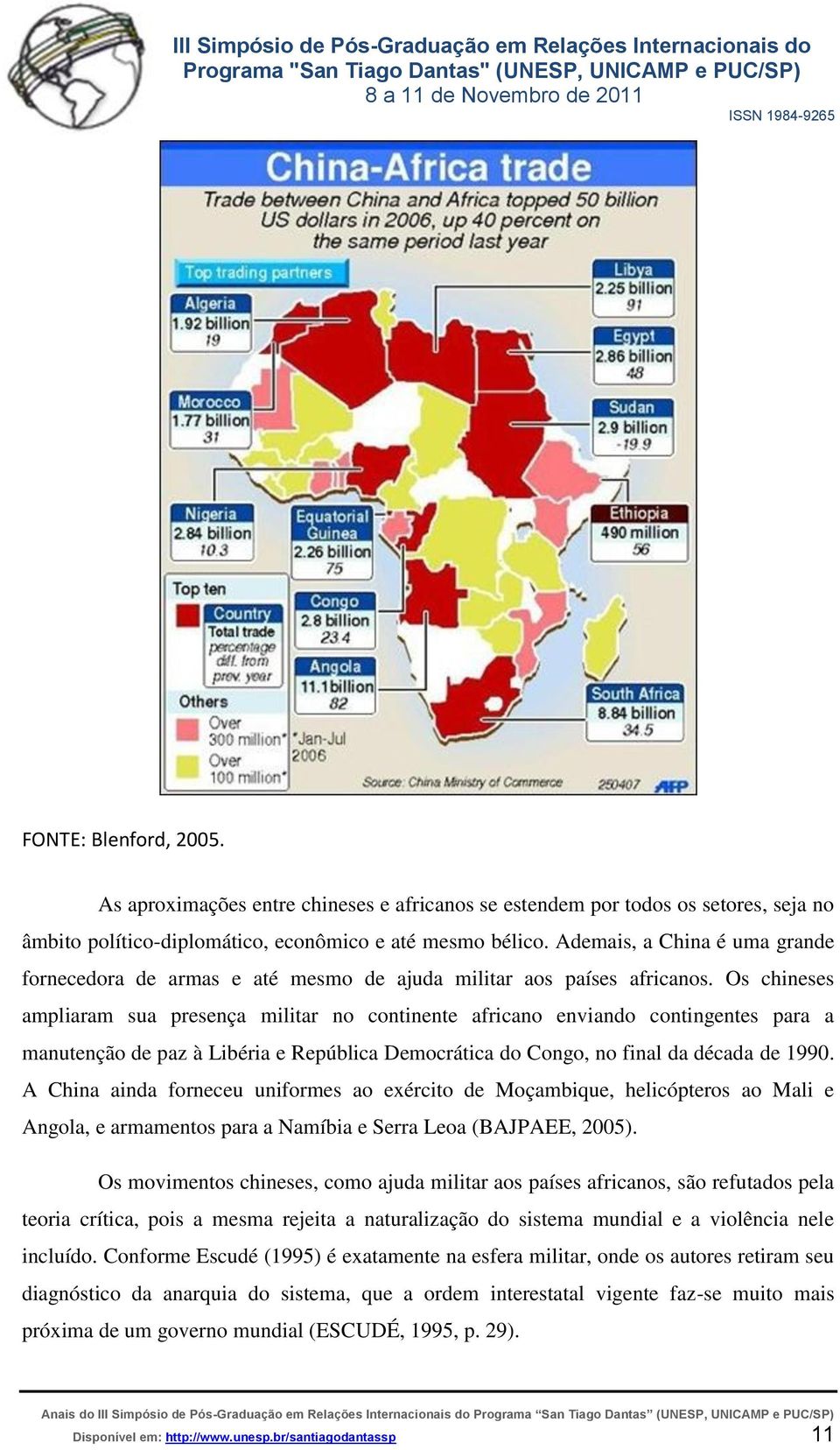 Os chineses ampliaram sua presença militar no continente africano enviando contingentes para a manutenção de paz à Libéria e República Democrática do Congo, no final da década de 1990.