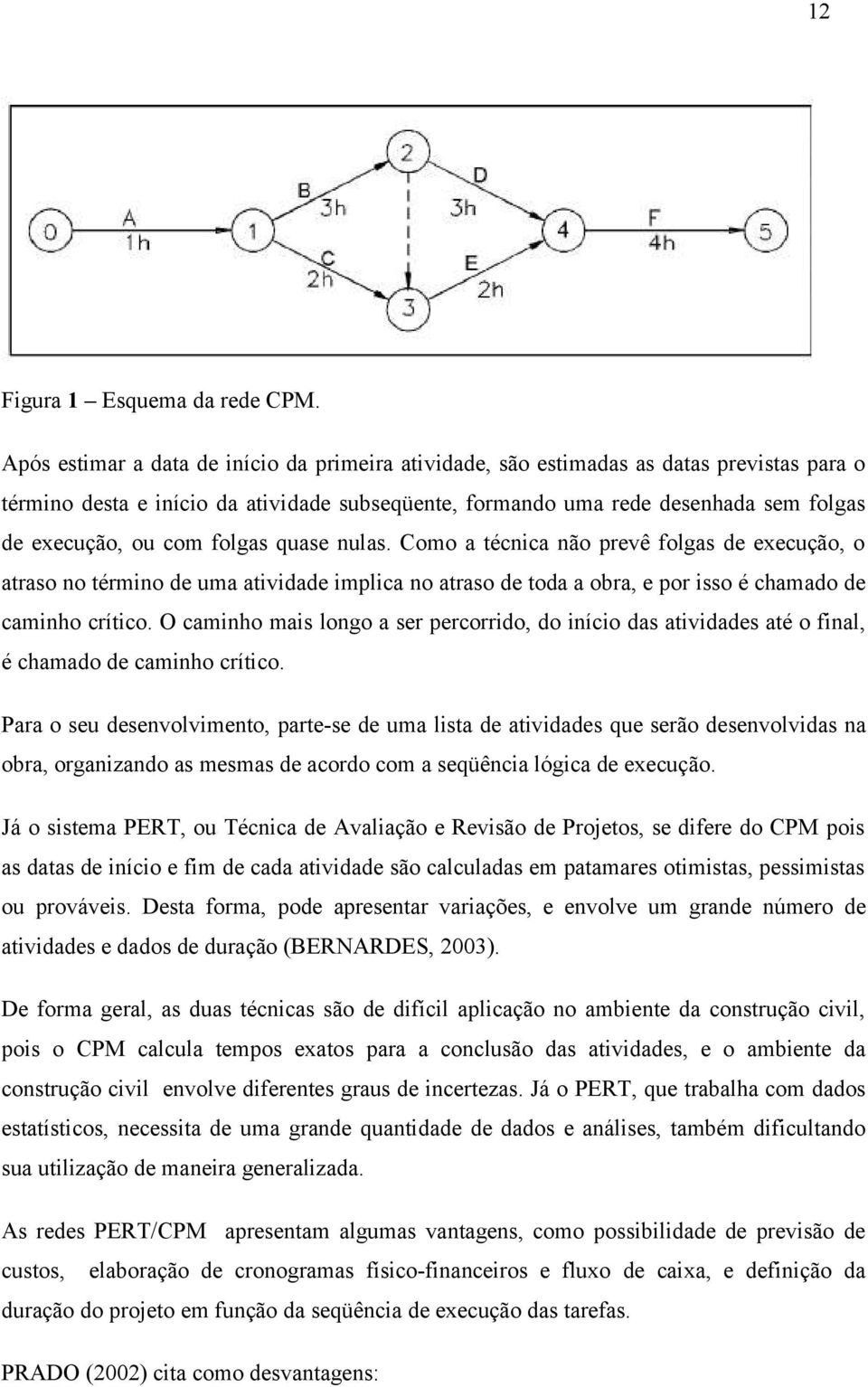 com folgas quase nulas. Como a técnica não prevê folgas de execução, o atraso no término de uma atividade implica no atraso de toda a obra, e por isso é chamado de caminho crítico.