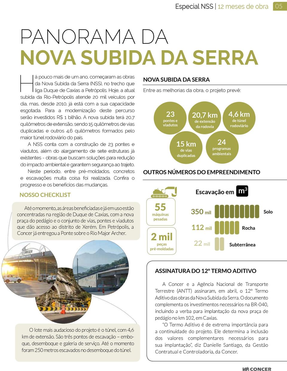 A nova subida terá 20,7 quilômetros de extensão, sendo 15 quilômetros de vias duplicadas e outros 4,6 quilômetros formados pelo maior túnel rodoviário do país.