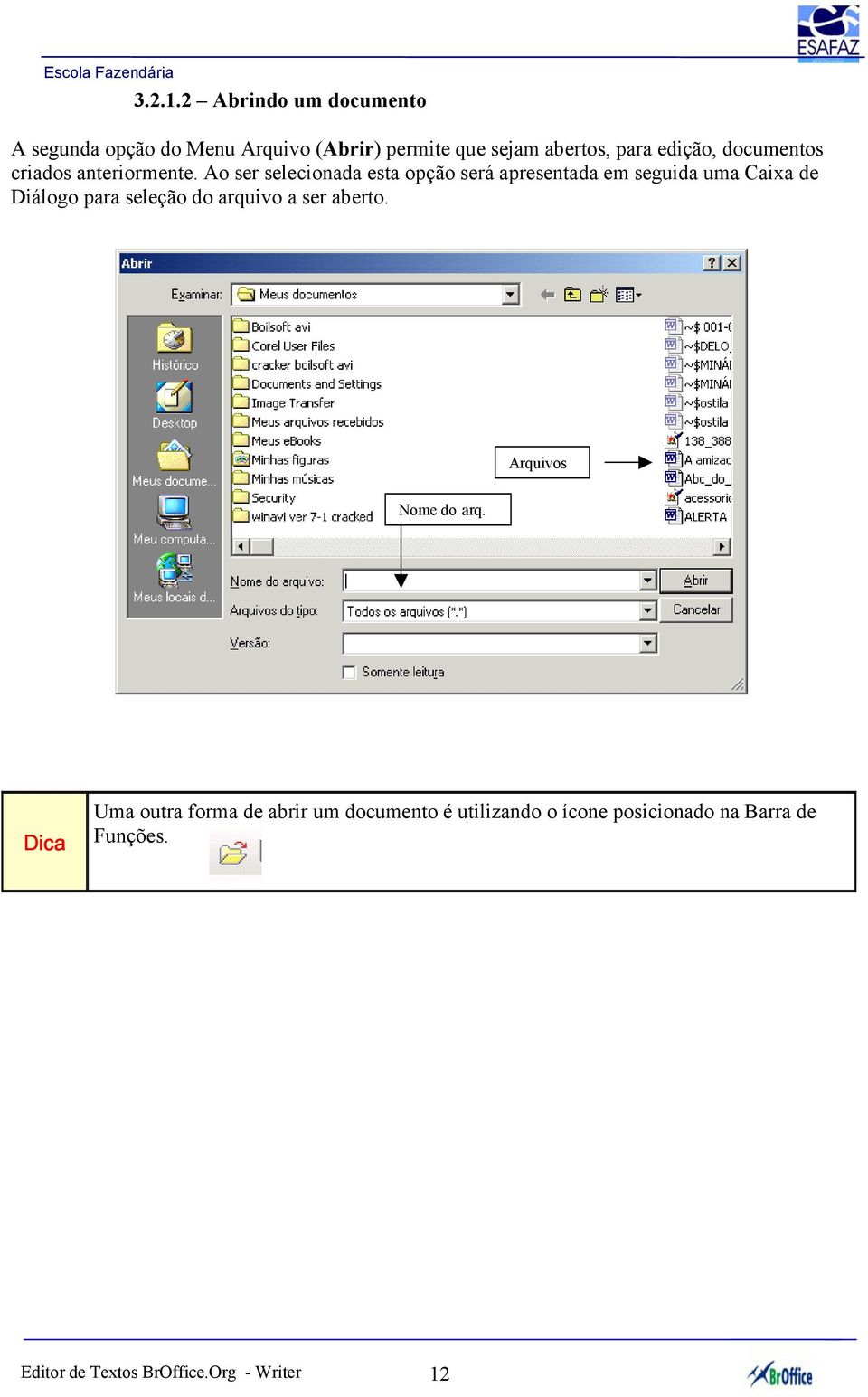 documentos criados anteriormente.