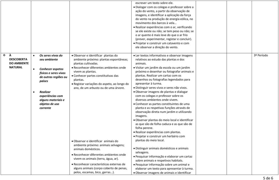 Realizar experiências com o ar, verificando se ele existe ou não; se tem peso ou não; se o ar quente é mais leve do que o ar frio (prever, experimentar, registar e concluir).