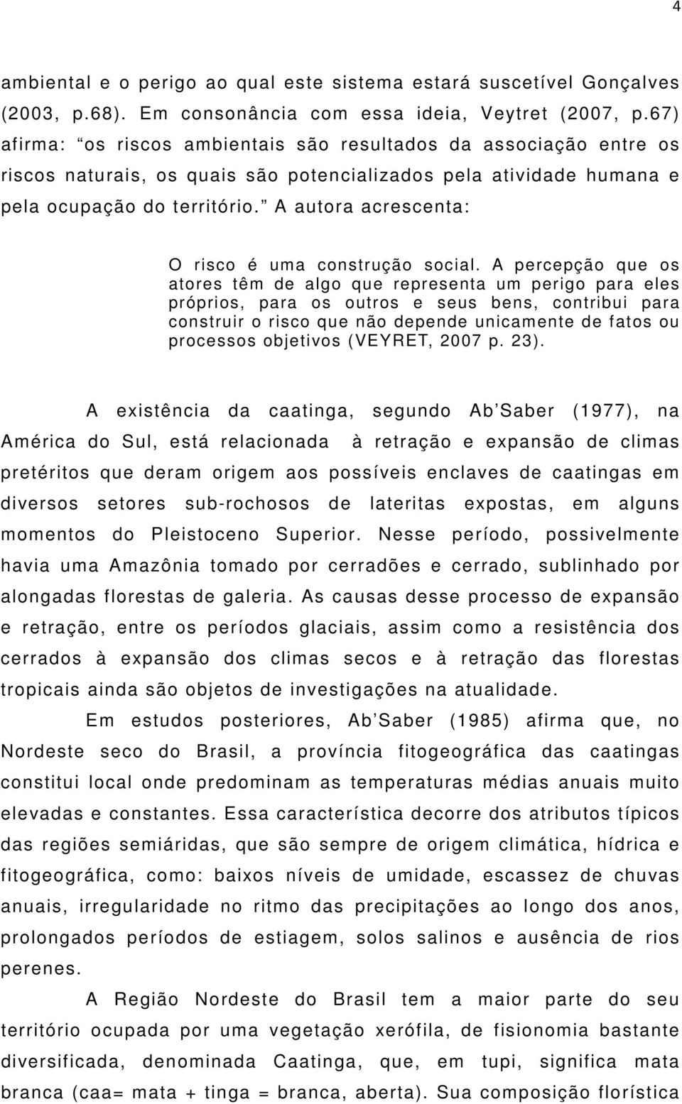 A autora acrescenta: O risco é uma construção social.