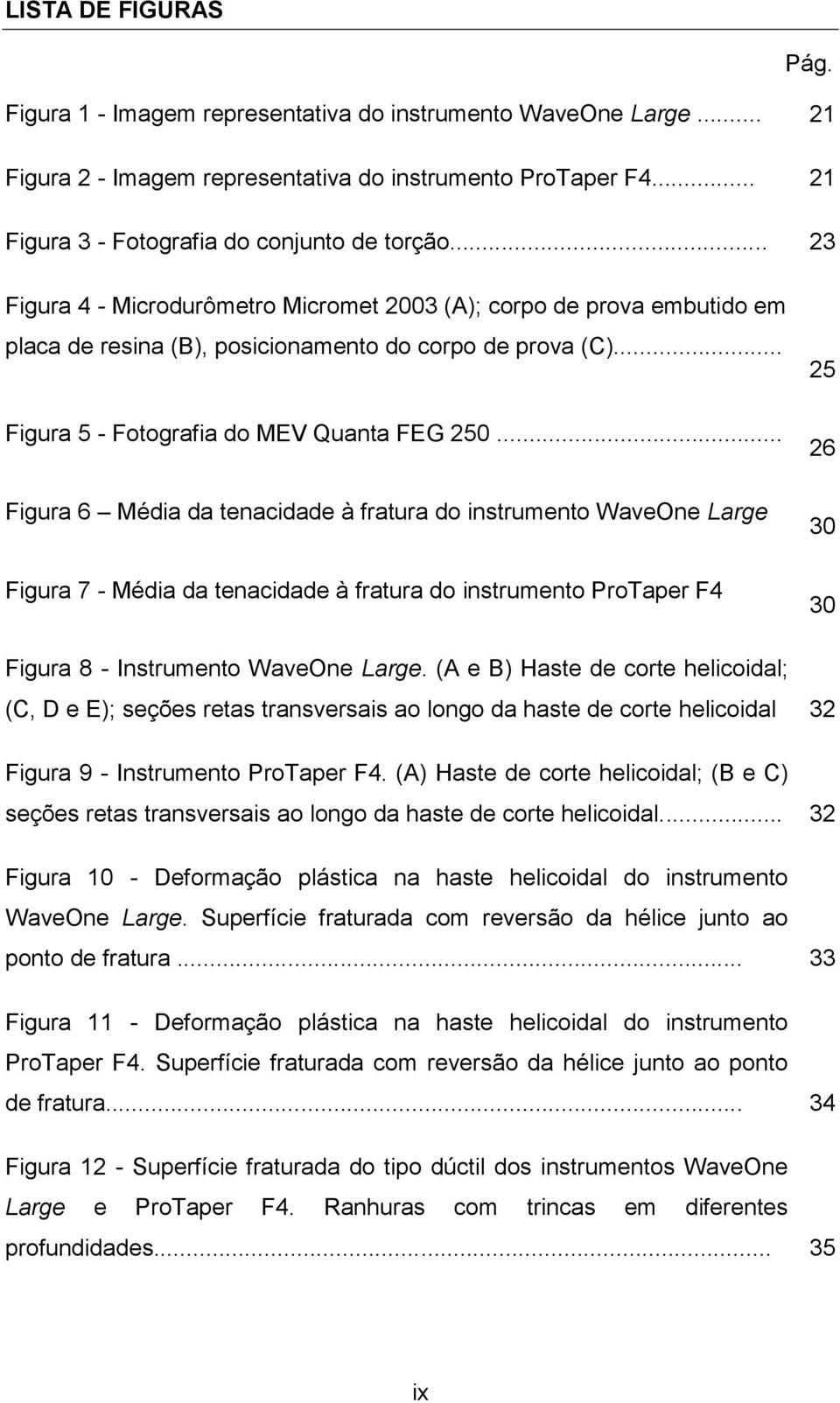 .. Figura 6 Média da tenacidade à fratura do instrumento WaveOne Large Figura 7 - Média da tenacidade à fratura do instrumento ProTaper F4 25 26 30 30 Figura 8 - Instrumento WaveOne Large.