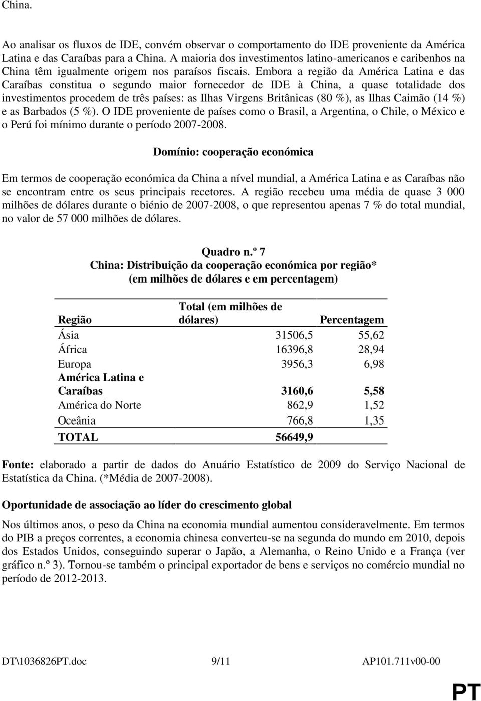 Embora a região da América Latina e das Caraíbas constitua o segundo maior fornecedor de IDE à China, a quase totalidade dos investimentos procedem de três países: as Ilhas Virgens Britânicas (80 %),