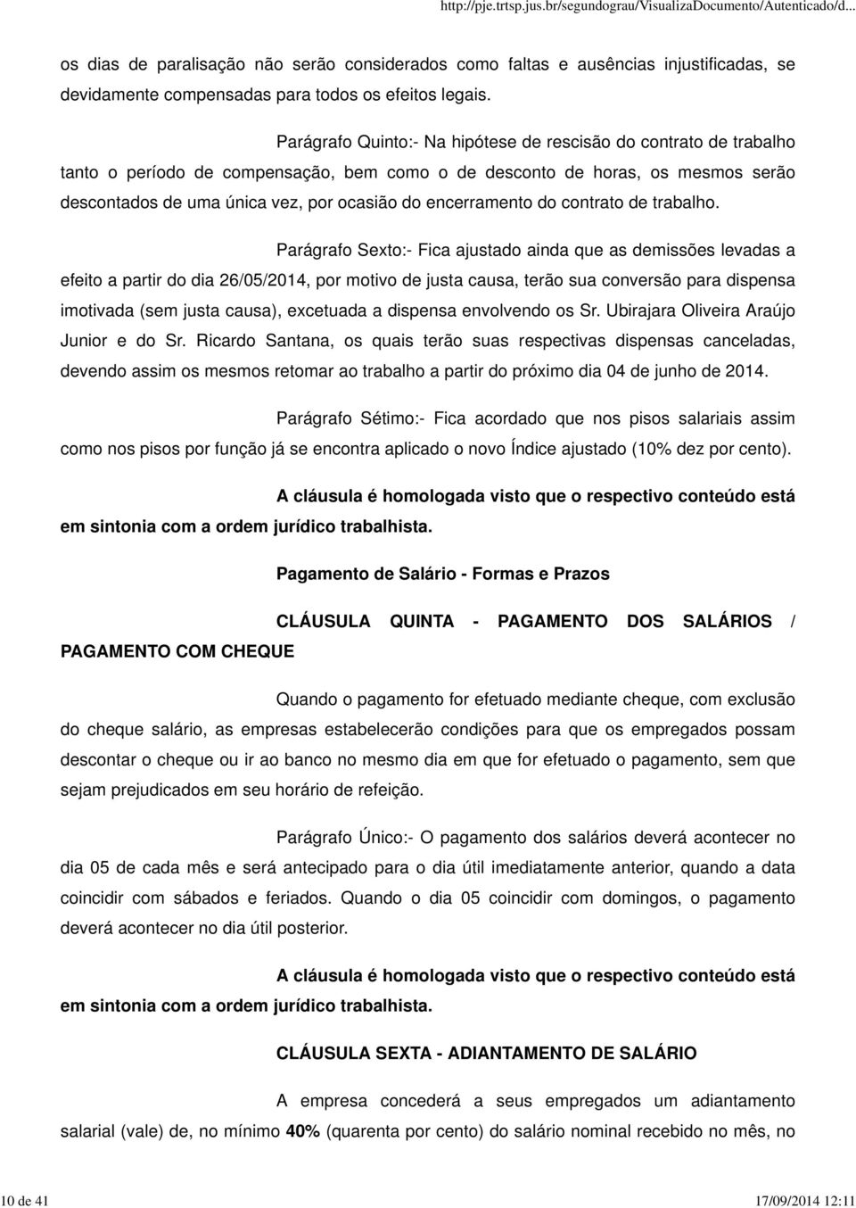 encerramento do contrato de trabalho.