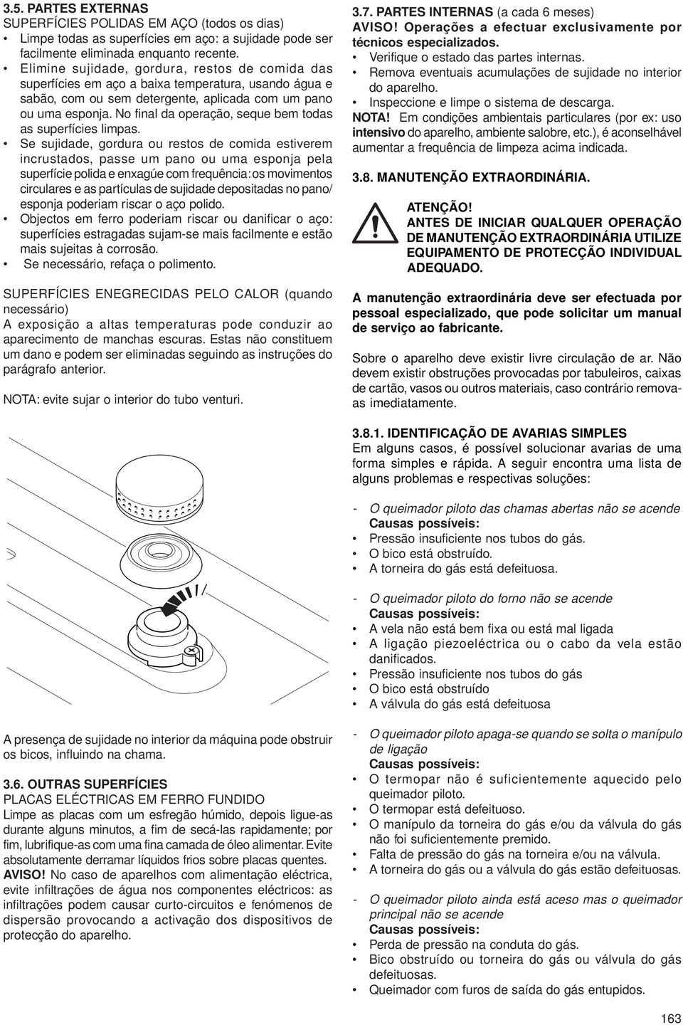 No final da operação, seque bem todas as superfícies limpas.