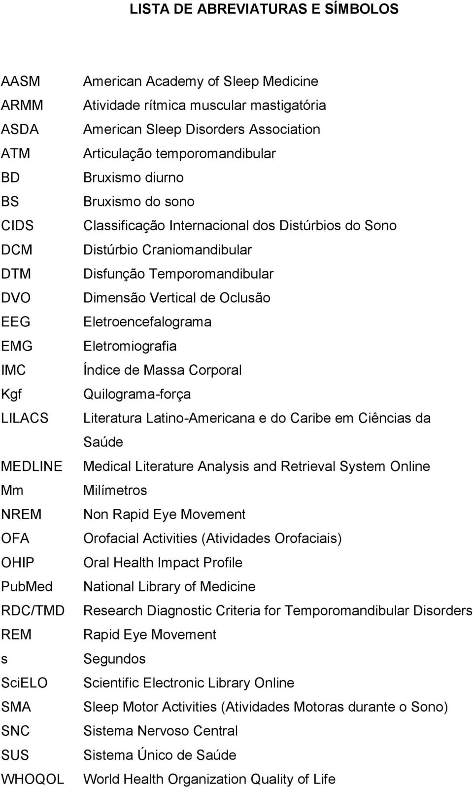 Distúrbio Craniomandibular Disfunção Temporomandibular Dimensão Vertical de Oclusão Eletroencefalograma Eletromiografia Índice de Massa Corporal Quilograma-força Literatura Latino-Americana e do