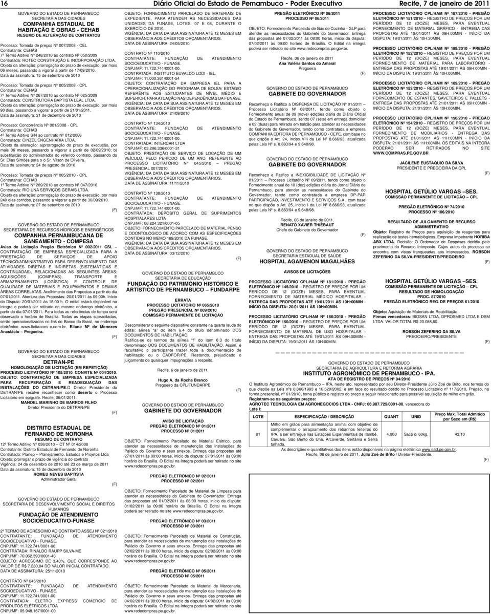 Objeto da alteração: prorrogação do prazo de execução, por mais 06 meses, passando a vigorar a partir de 17/09/2010.