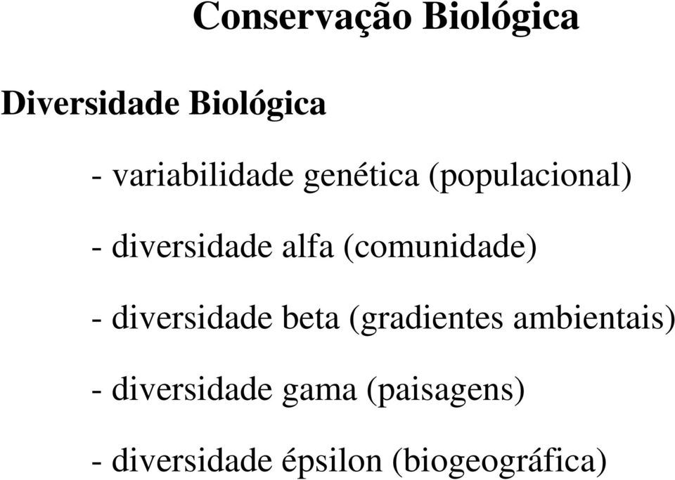 diversidade beta (gradientes ambientais) -