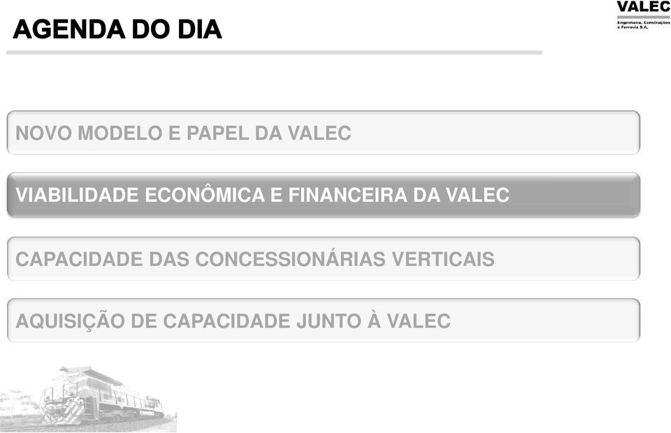 VALEC CAPACIDADE DAS CONCESSIONÁRIAS