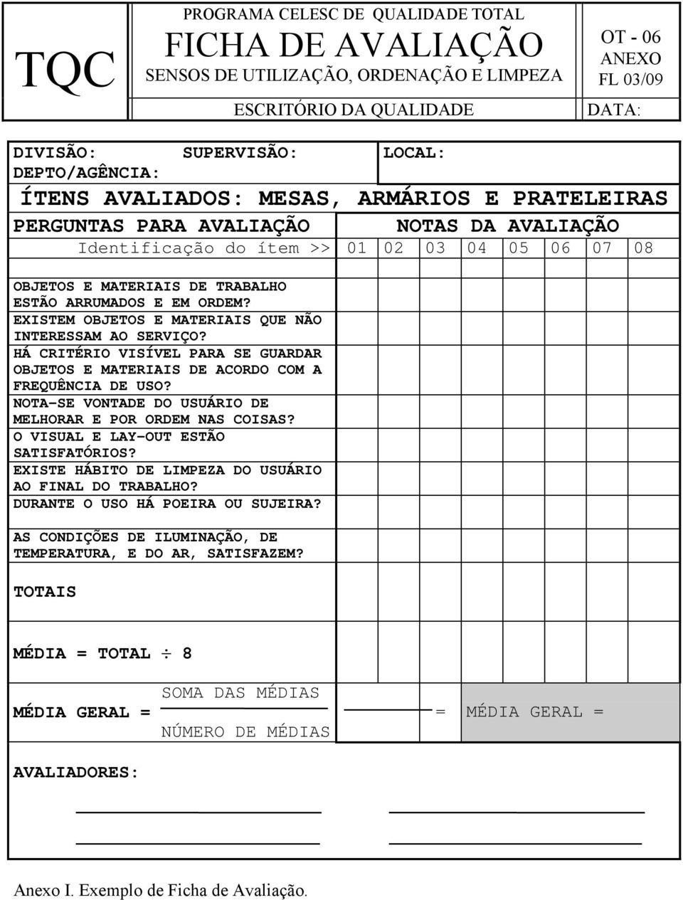 EXISTEM OBJETOS E MATERIAIS QUE NÃO INTERESSAM AO SERVIÇO? HÁ CRITÉRIO VISÍVEL PARA SE GUARDAR OBJETOS E MATERIAIS DE ACORDO COM A FREQUÊNCIA DE USO?